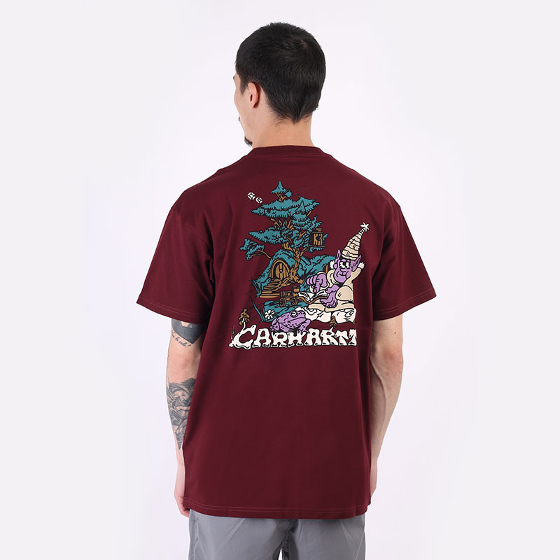 мужская бордовая футболка Carhartt WIP S/S Kogancult Wizard T-Shirt I029632-jam - цена, описание, фото 4